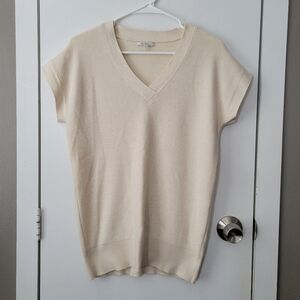 Vila Milano short sleeve cream sweater